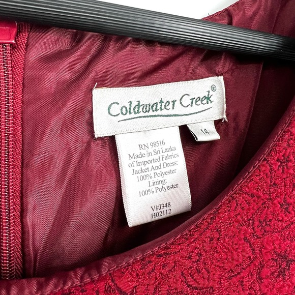 Coldwater Creek Womens Size 14 Red Formal Dress Dinner Party Event Mature Work - Picture 3 of 8